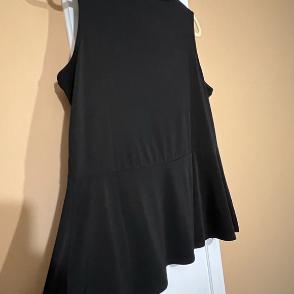 Susan Graver Liquid Knit Black Tank with Peplum Seaming Detail - Picture 7 of 10